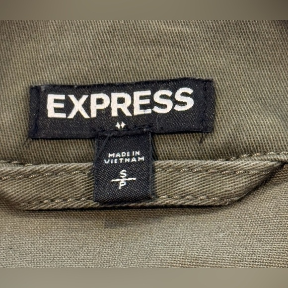 Women’s Express Green Full Zippered Utility Jacket: Size Small - Picture 5 of 6